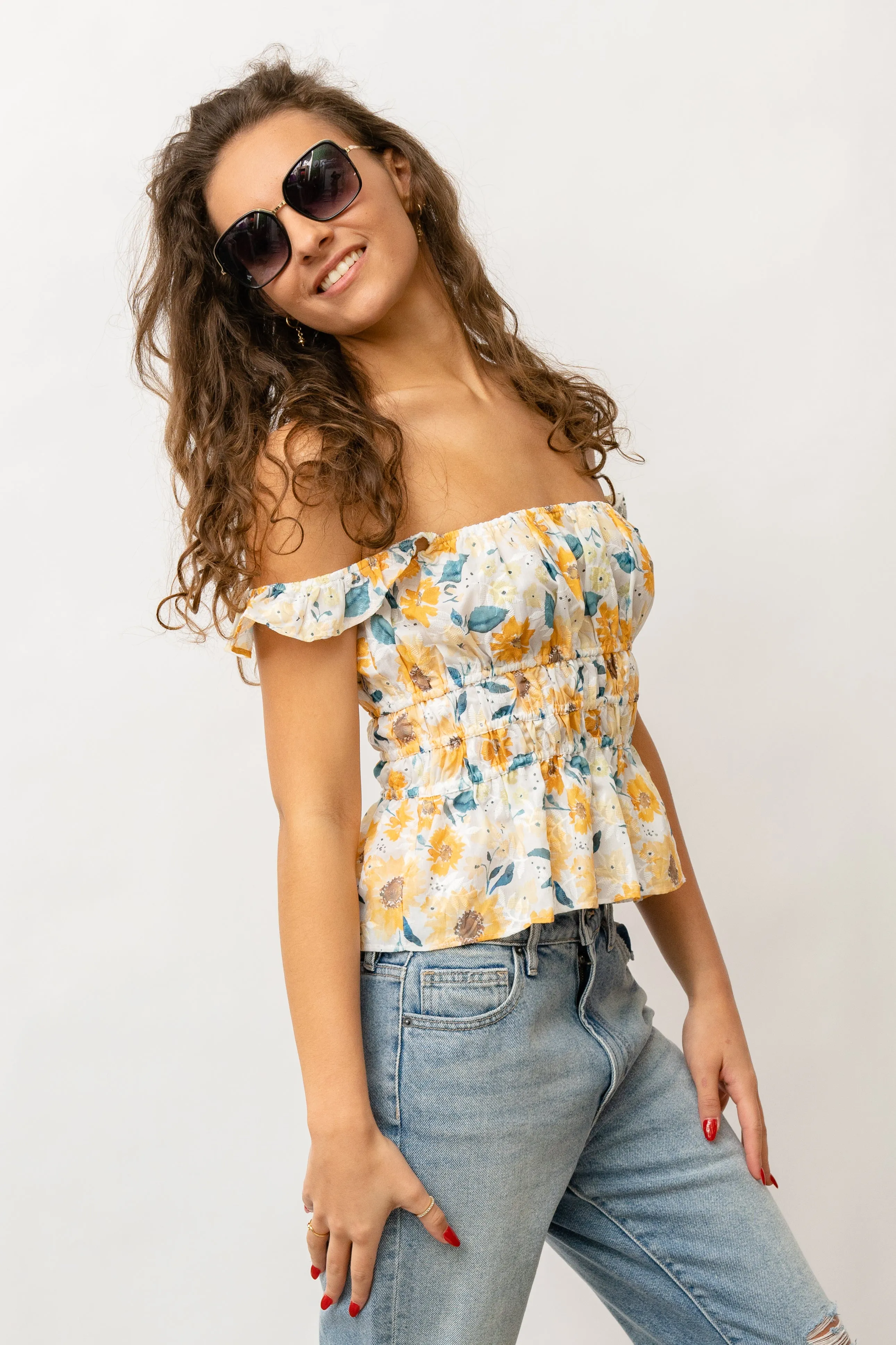 FLORAL FLUTTER TOP