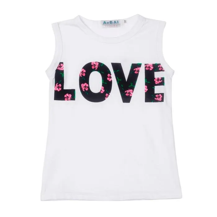 Floral 'Love' Tee and Skirt