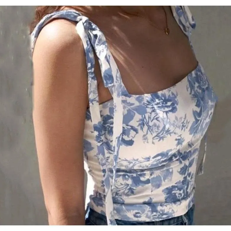 FLORAL SHORT TANK TOPS