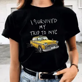 Funny Paper People Drive Away Letter Printing Pattern Summer Men's And Women's Short-sleeved T-shirts