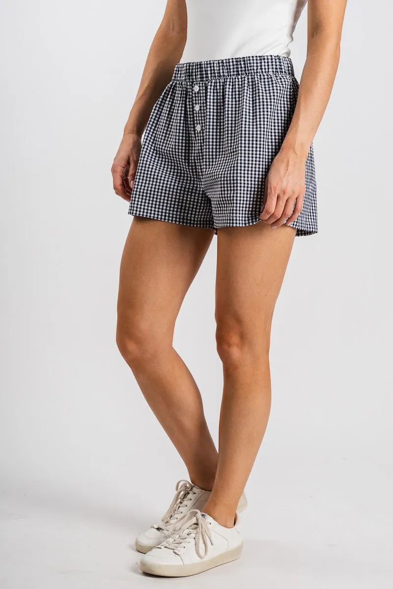 Gingham boxer shorts black/white