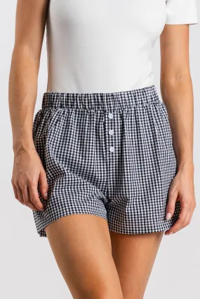 Gingham boxer shorts black/white