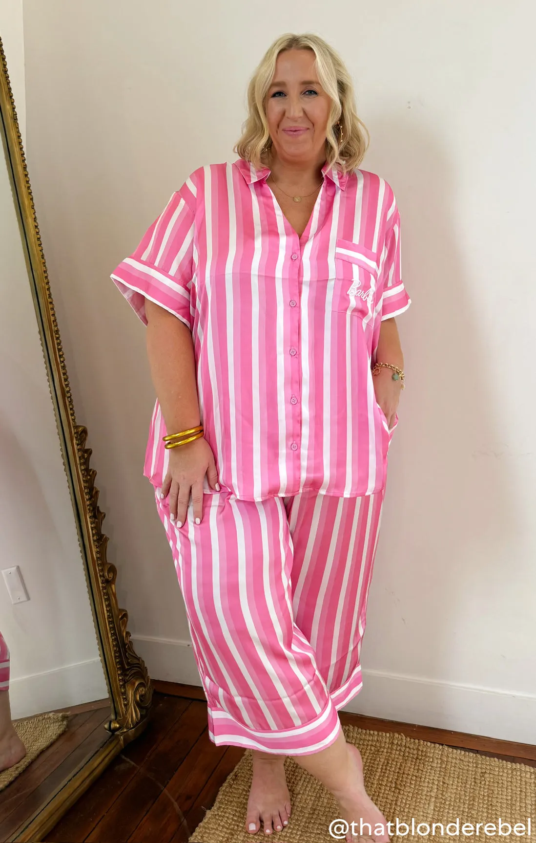 Girls Night PJ Set ~ DreamHouse™ Stripe Satin