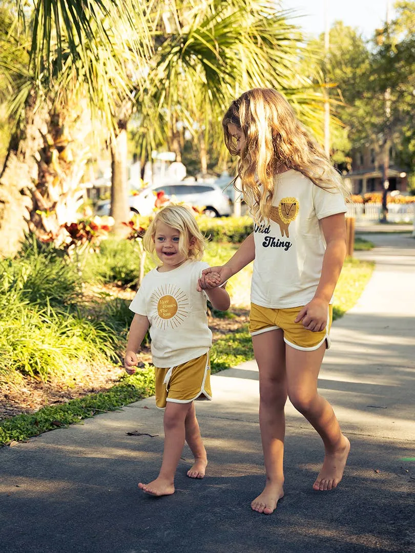 Golden Sunshine Bamboo Terry Track Shorts