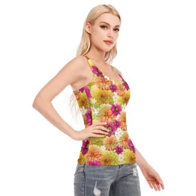 Graphic Dahlias 2 Racerback Tank Top | 190GSM Cotton up to 3 XL (FWS)