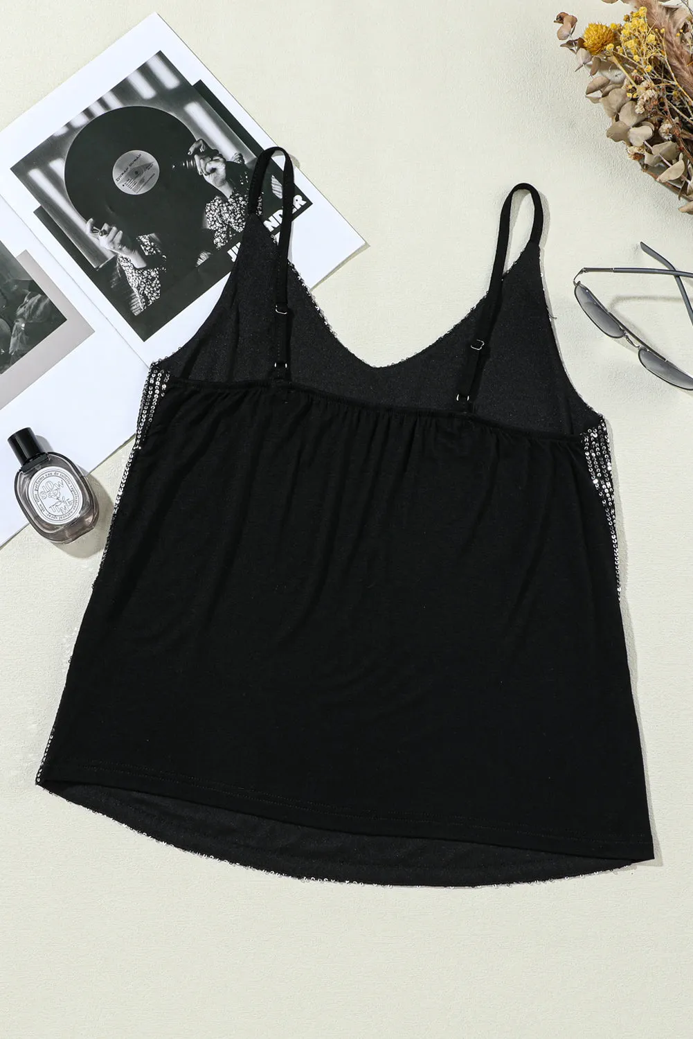 Gray Sequin Tank Top