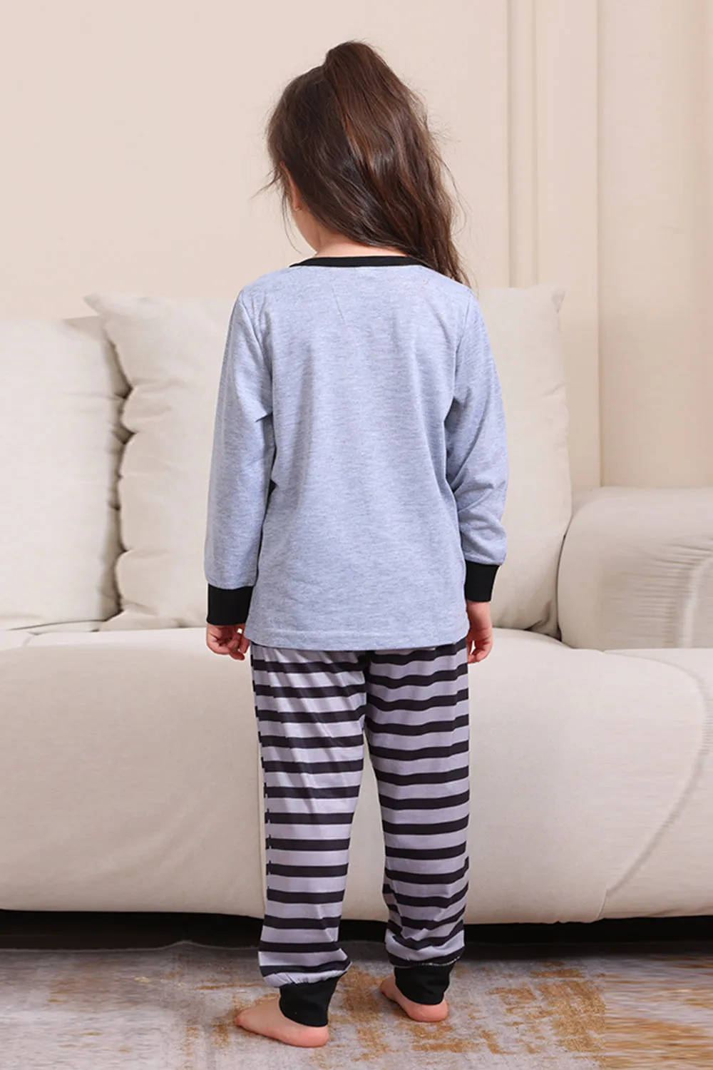 Grey Happy Halloween Family Pajama Set