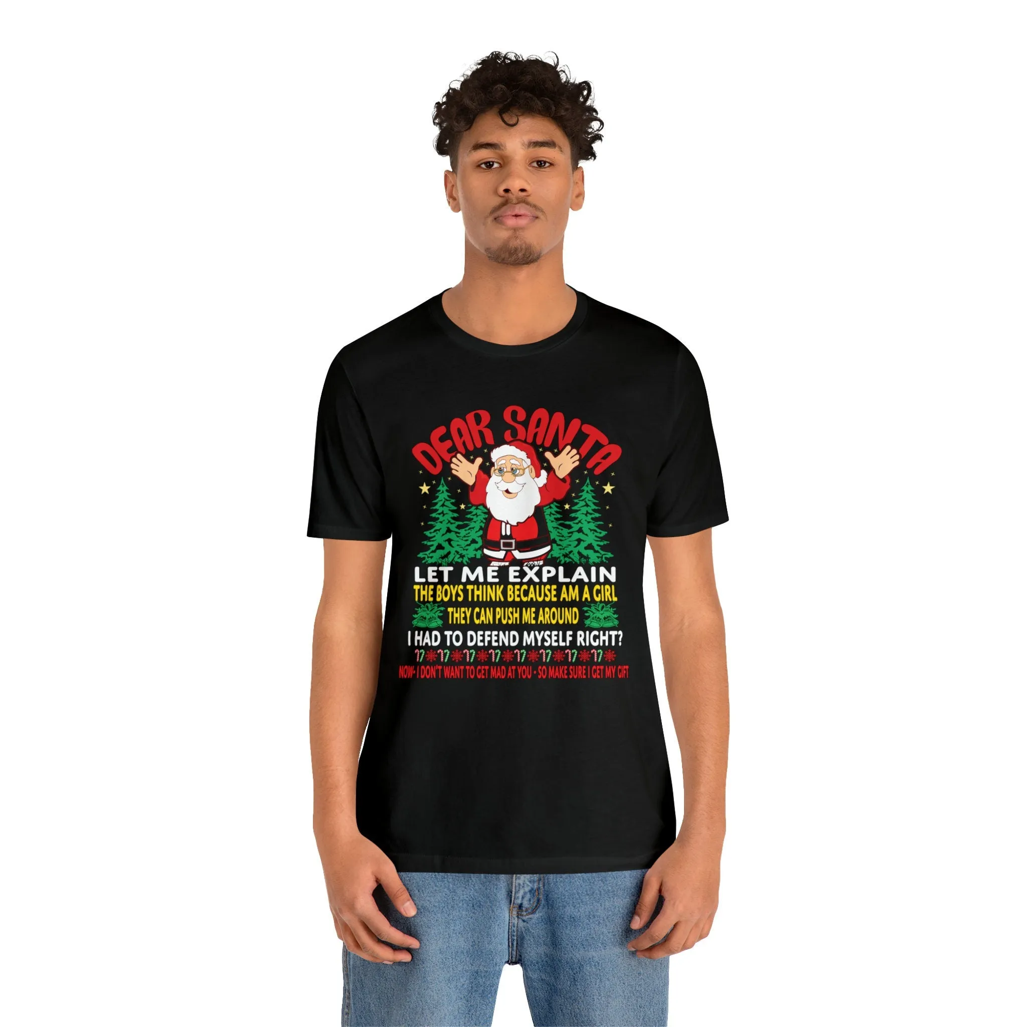 Gym Boxing T-shirts Dear Santa Let Me Explain | Prints ideas tight-fitting casual Colorful tees Christmas T-shirt