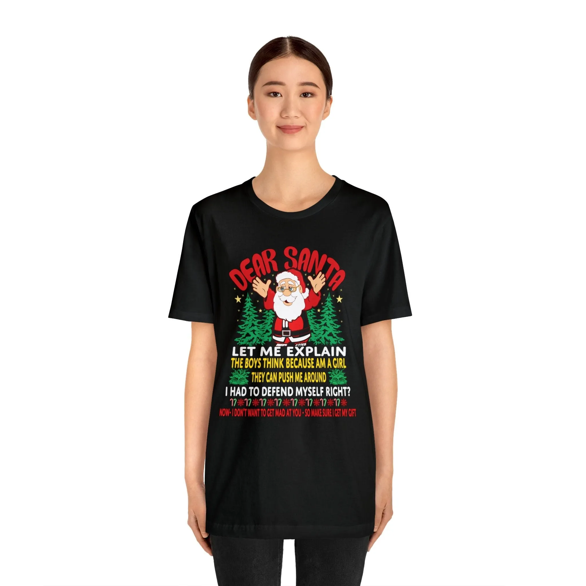 Gym Boxing T-shirts Dear Santa Let Me Explain | Prints ideas tight-fitting casual Colorful tees Christmas T-shirt
