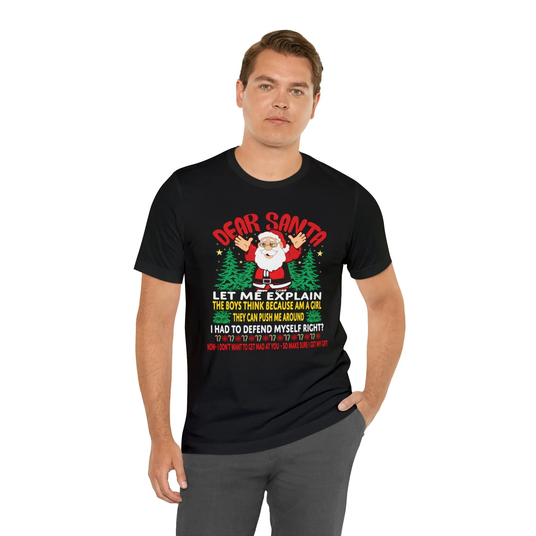 Gym Boxing T-shirts Dear Santa Let Me Explain | Prints ideas tight-fitting casual Colorful tees Christmas T-shirt