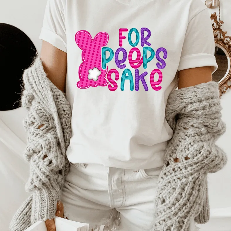 Hot Pink For Peeps Sake Pastel Bunnies Adult & Youth Easter Tee