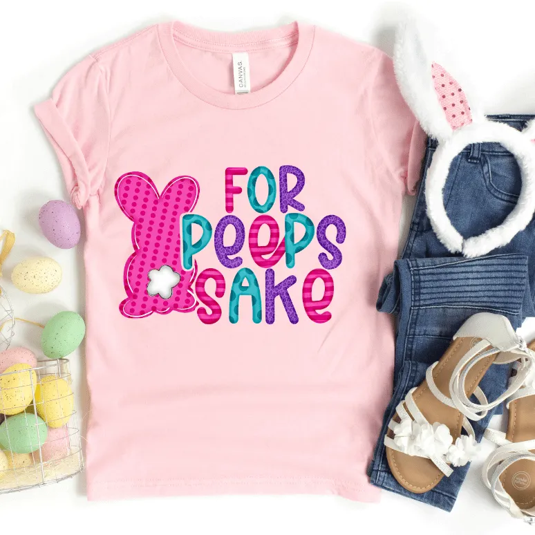 Hot Pink For Peeps Sake Pastel Bunnies Adult & Youth Easter Tee