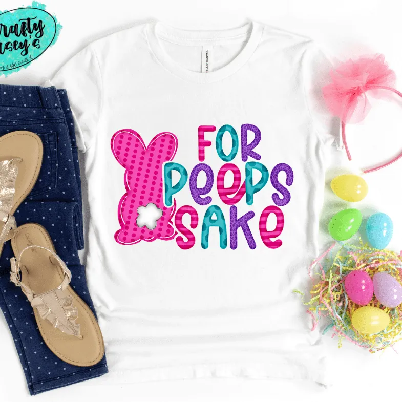 Hot Pink For Peeps Sake Pastel Bunnies Adult & Youth Easter Tee