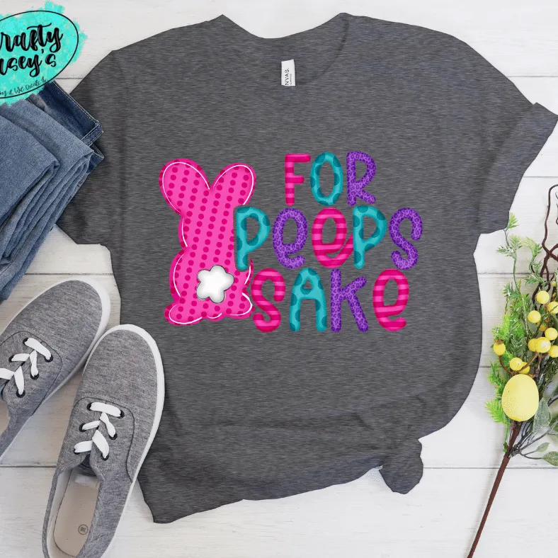 Hot Pink For Peeps Sake Pastel Bunnies Adult & Youth Easter Tee
