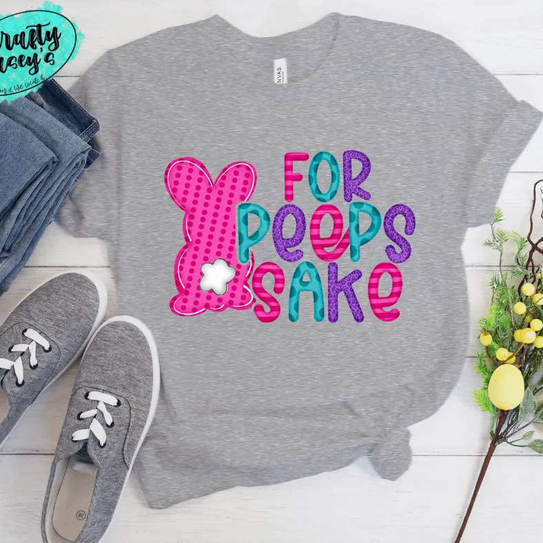 Hot Pink For Peeps Sake Pastel Bunnies Adult & Youth Easter Tee