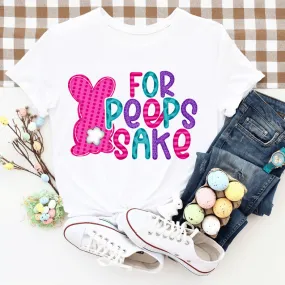Hot Pink For Peeps Sake Pastel Bunnies Adult & Youth Easter Tee