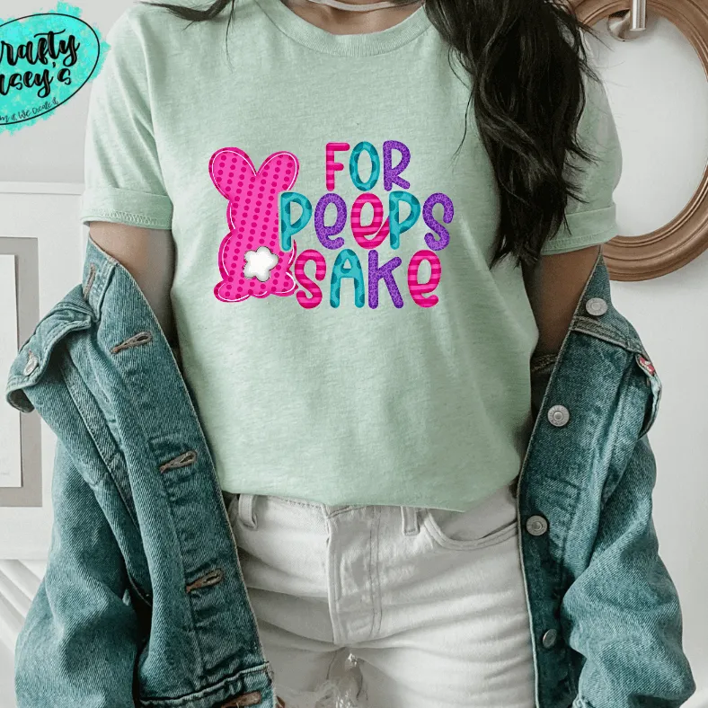 Hot Pink For Peeps Sake Pastel Bunnies Adult & Youth Easter Tee