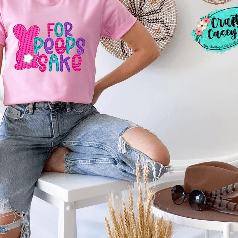 Hot Pink For Peeps Sake Pastel Bunnies Adult & Youth Easter Tee