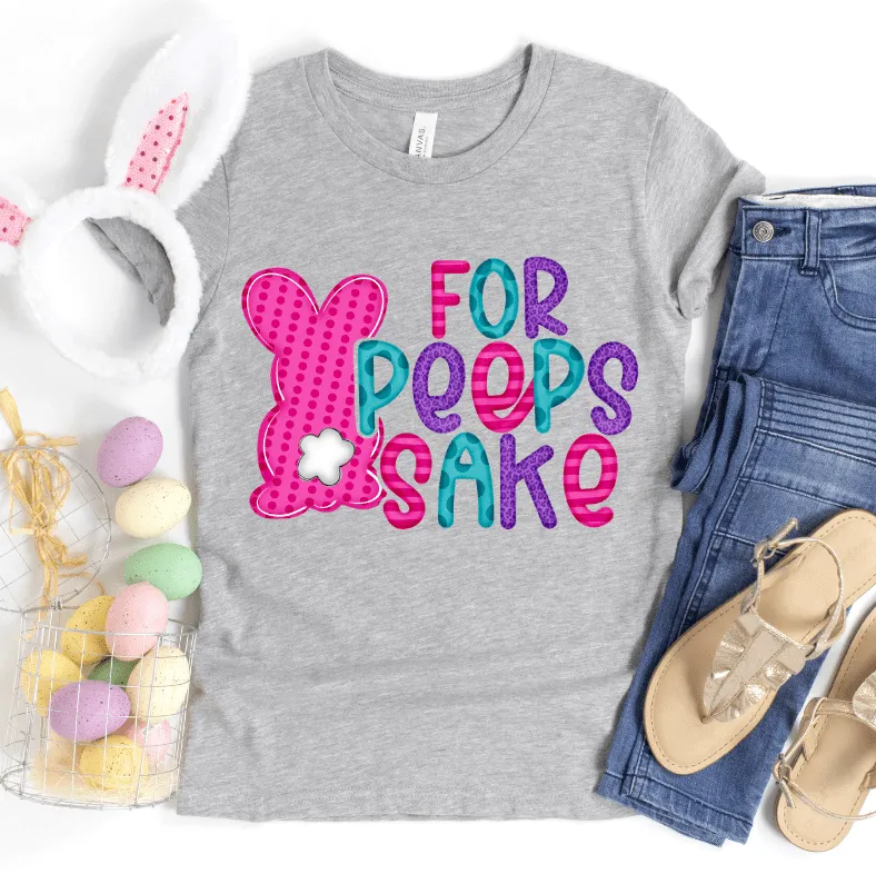 Hot Pink For Peeps Sake Pastel Bunnies Adult & Youth Easter Tee