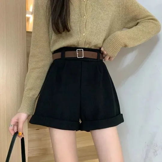 Korean Style Loose Shorts Casual Simple Elastic Waist Streetwear Shorts