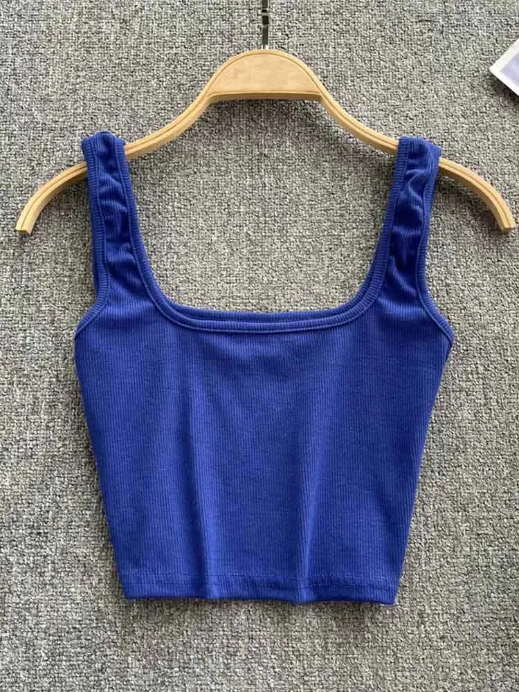 Lady Glams Tank Top Women Sexy Backless Top - Slim Fit Bottoming Blouse, Solid Crop Top Sleeveless Camis Mujer