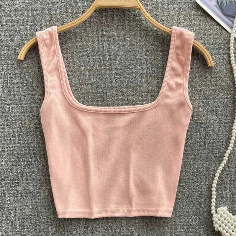 Lady Glams Tank Top Women Sexy Backless Top - Slim Fit Bottoming Blouse, Solid Crop Top Sleeveless Camis Mujer
