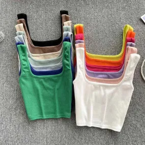 Lady Glams Tank Top Women Sexy Backless Top - Slim Fit Bottoming Blouse, Solid Crop Top Sleeveless Camis Mujer