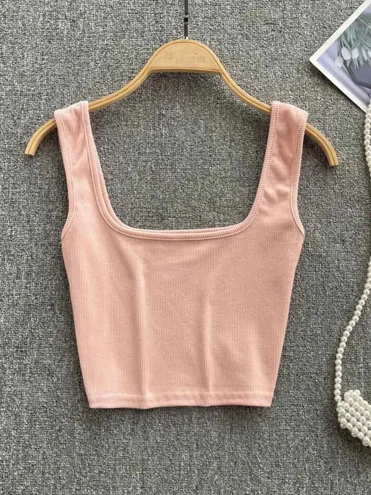 Lady Glams Tank Top Women Sexy Backless Top - Slim Fit Bottoming Blouse, Solid Crop Top Sleeveless Camis Mujer