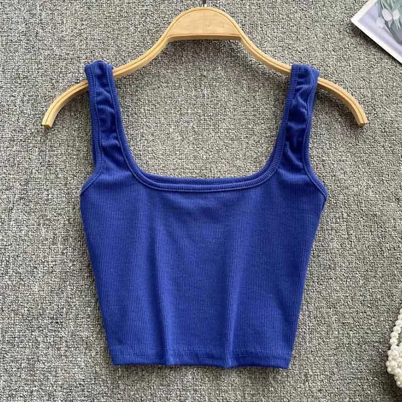 Lady Glams Tank Top Women Sexy Backless Top - Slim Fit Bottoming Blouse, Solid Crop Top Sleeveless Camis Mujer