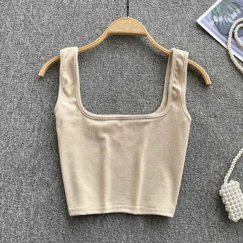 Lady Glams Tank Top Women Sexy Backless Top - Slim Fit Bottoming Blouse, Solid Crop Top Sleeveless Camis Mujer