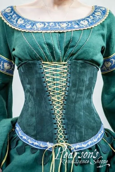 Lady of the Lake Dress with Medieval Suede Corset