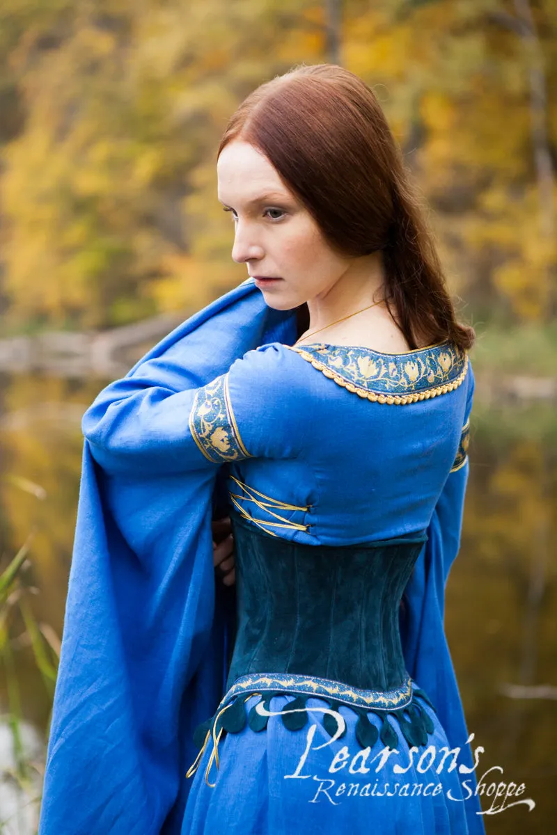 Lady of the Lake Dress with Medieval Suede Corset