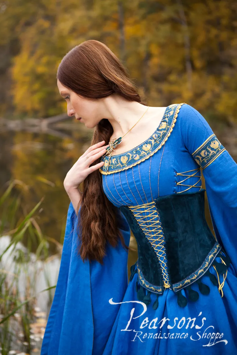 Lady of the Lake Dress with Medieval Suede Corset