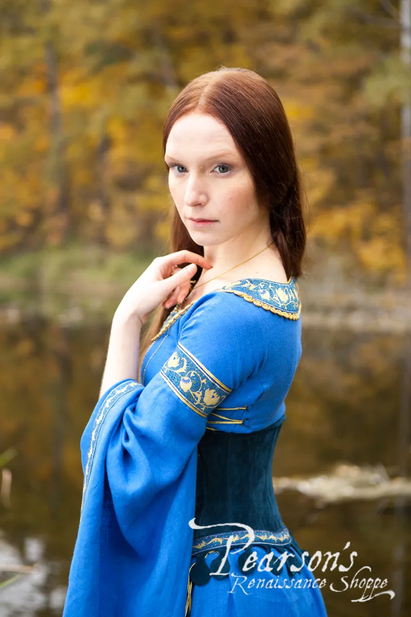 Lady of the Lake Dress with Medieval Suede Corset