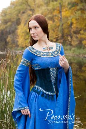 Lady of the Lake Dress with Medieval Suede Corset