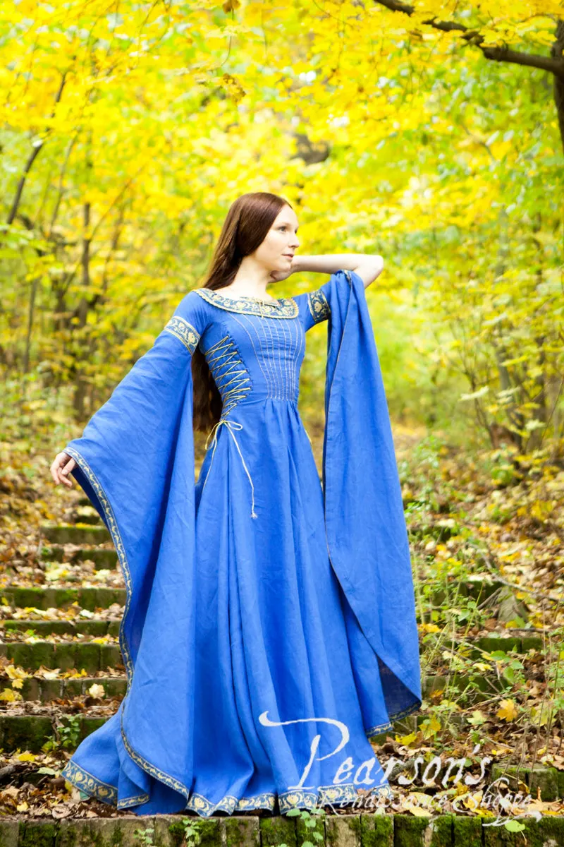 Lady of the Lake Dress with Medieval Suede Corset