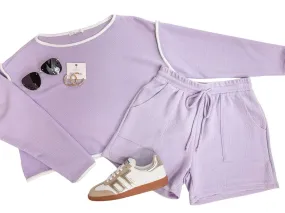 Lavender Cloud 9 Drawstring Shorts