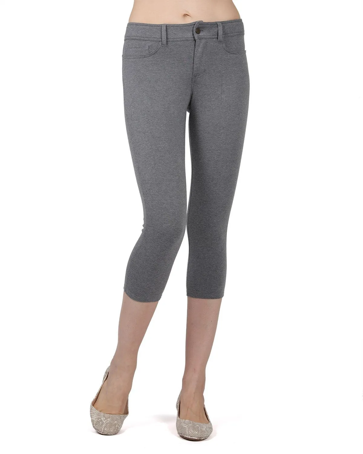 Light Ponte Cotton Blend Capri Leggings