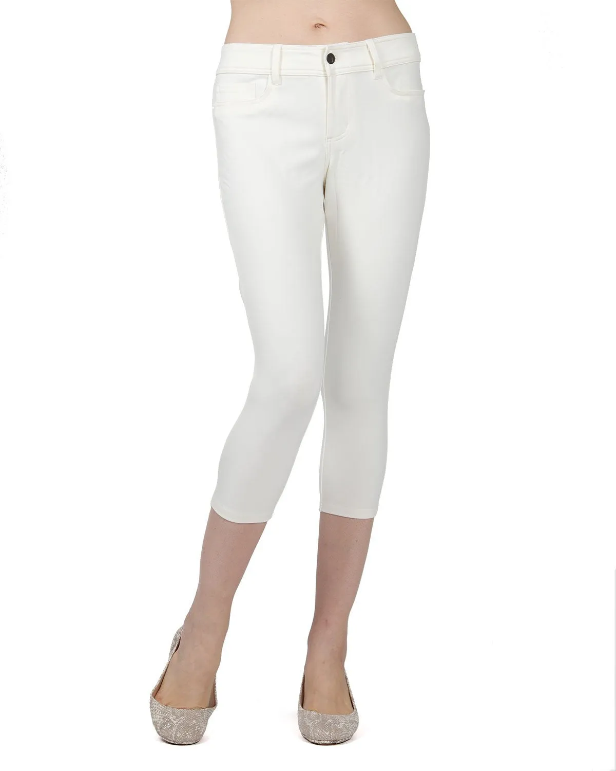 Light Ponte Cotton Blend Capri Leggings
