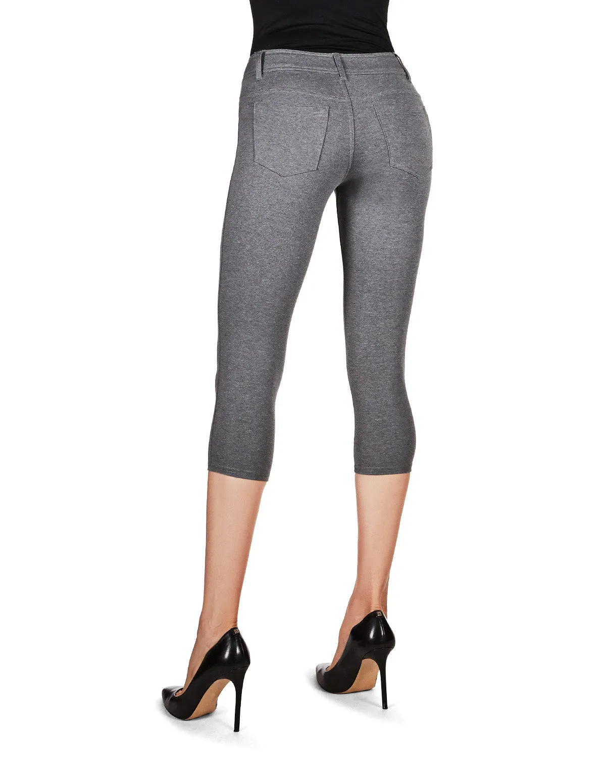 Light Ponte Cotton Blend Capri Leggings