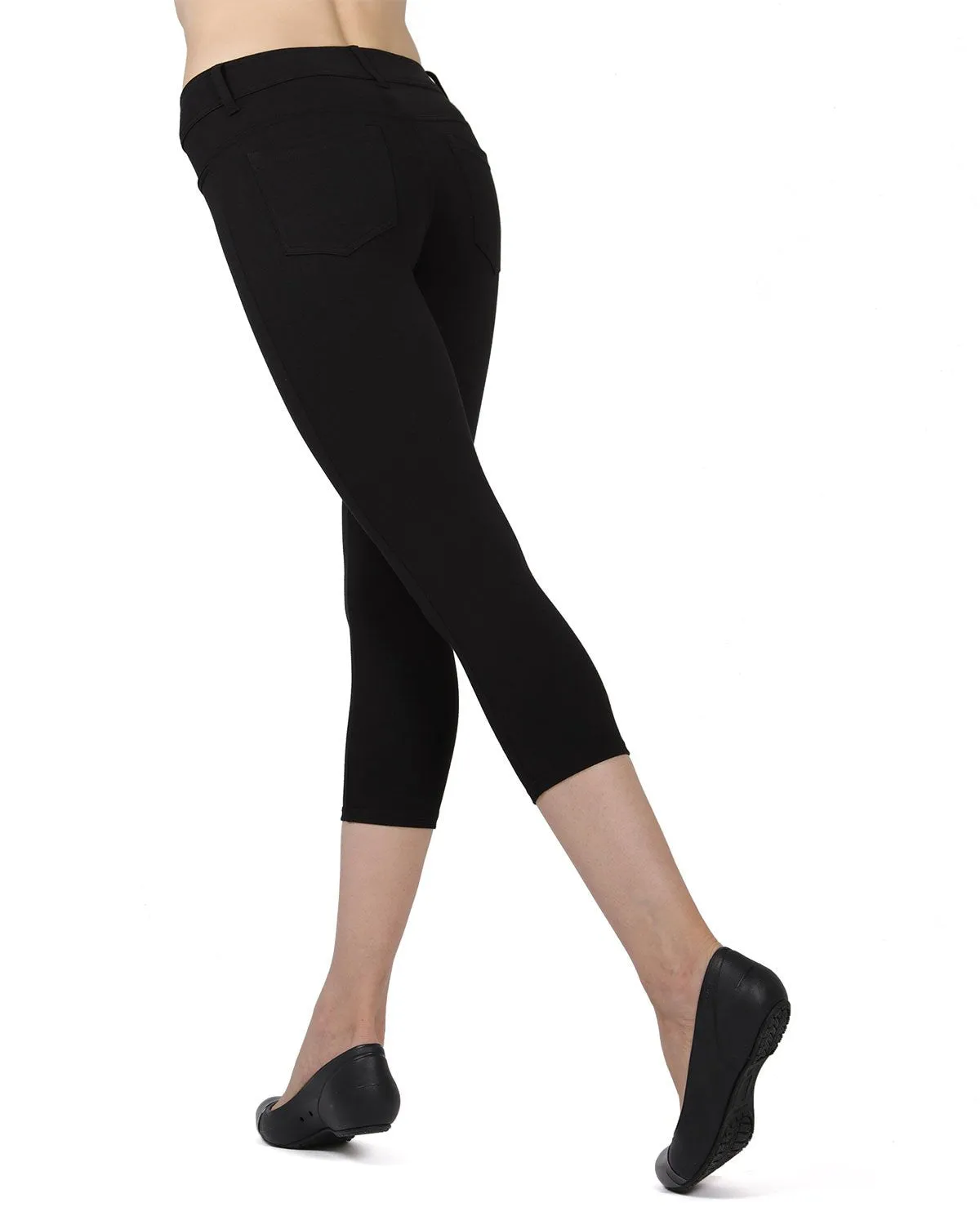 Light Ponte Cotton Blend Capri Leggings