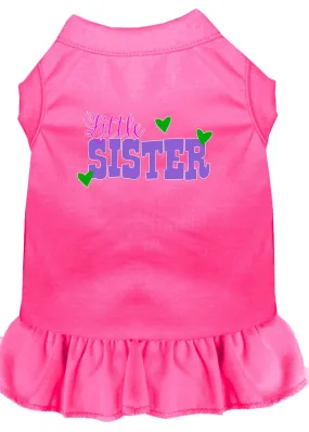 Little Sister Screen Print Dog Dress Bright Pink Xxl