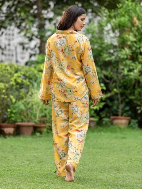 Magnolia Mango cotton pajamas by Handprint
