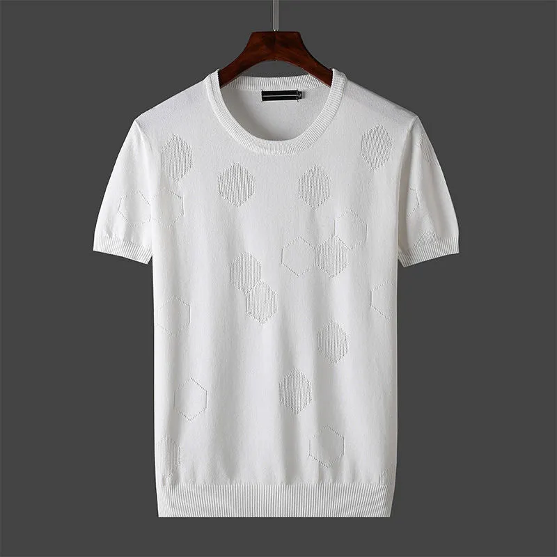 Men Ice Silk Short-sleeved T-shirts Sweater