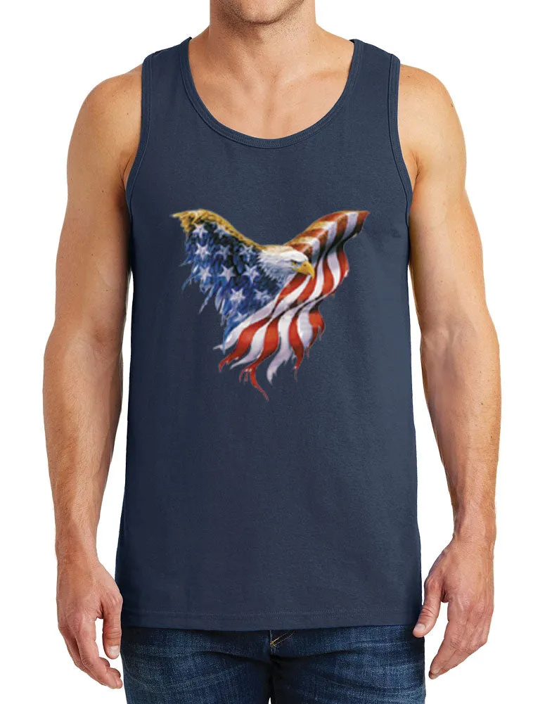Men’s Eagle American Flag Heavy Cotton Tank Tops – XS ~ 3XL