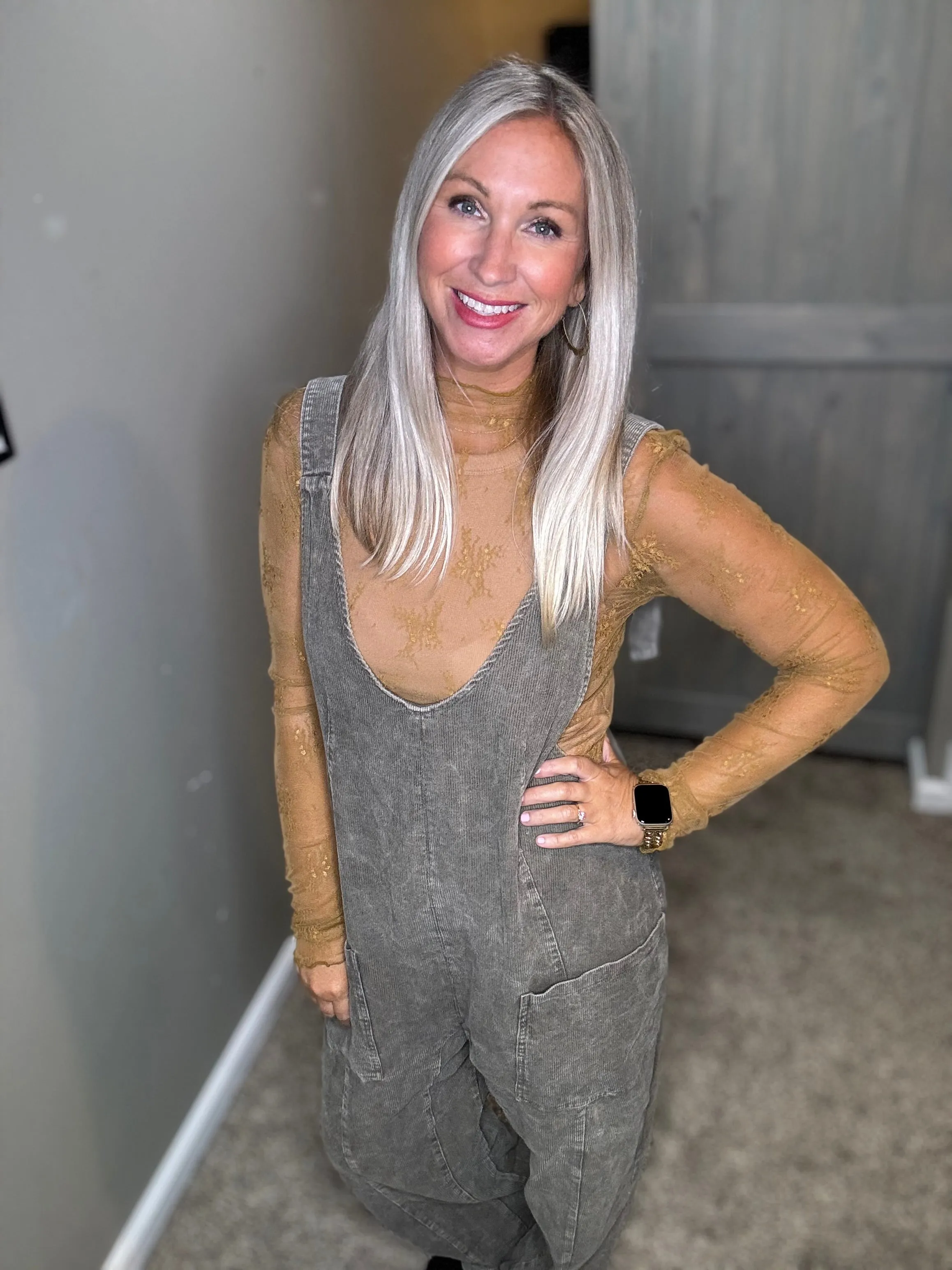 Mock Neck Lace Top