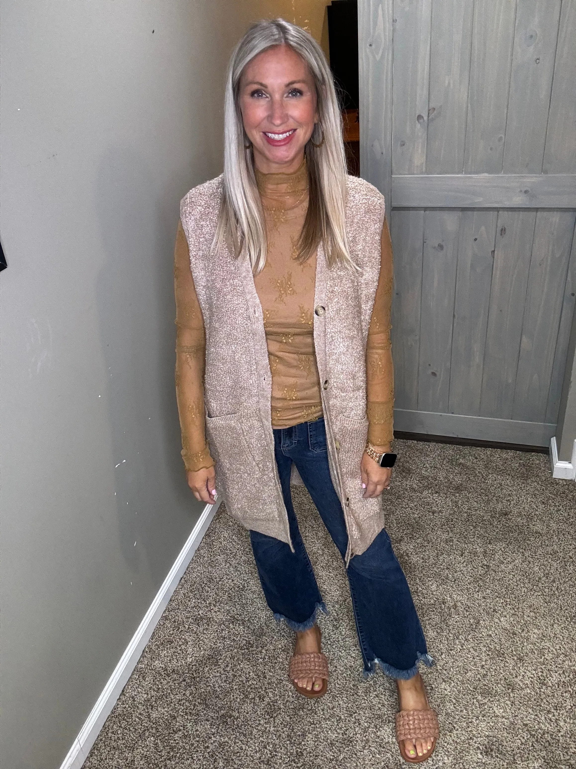 Mock Neck Lace Top