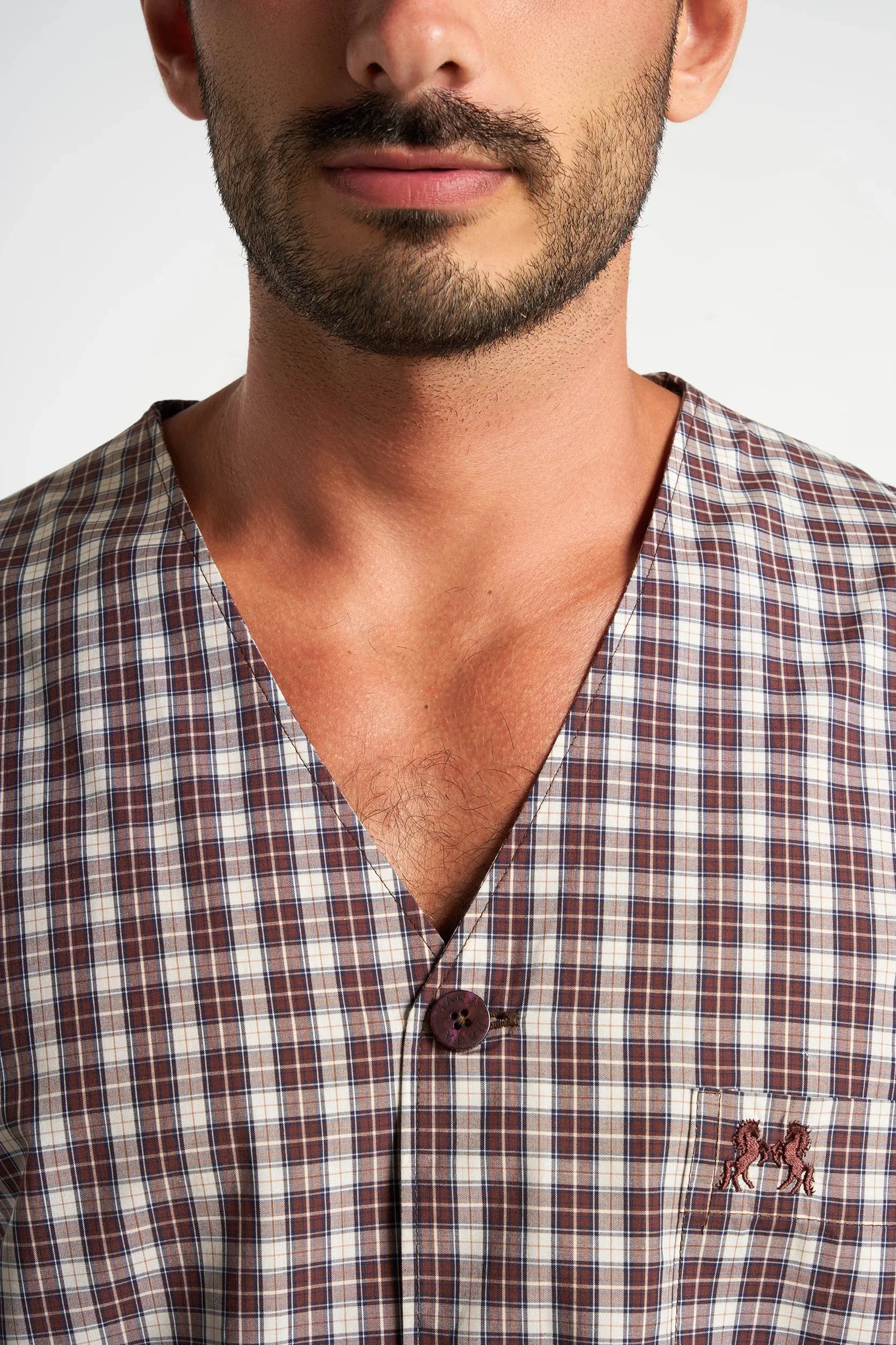 NAGA HOMME Brown Classic Pajamas 2 Pieces