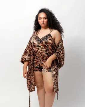Nicolette Satin Sleep Short | Tiger Print