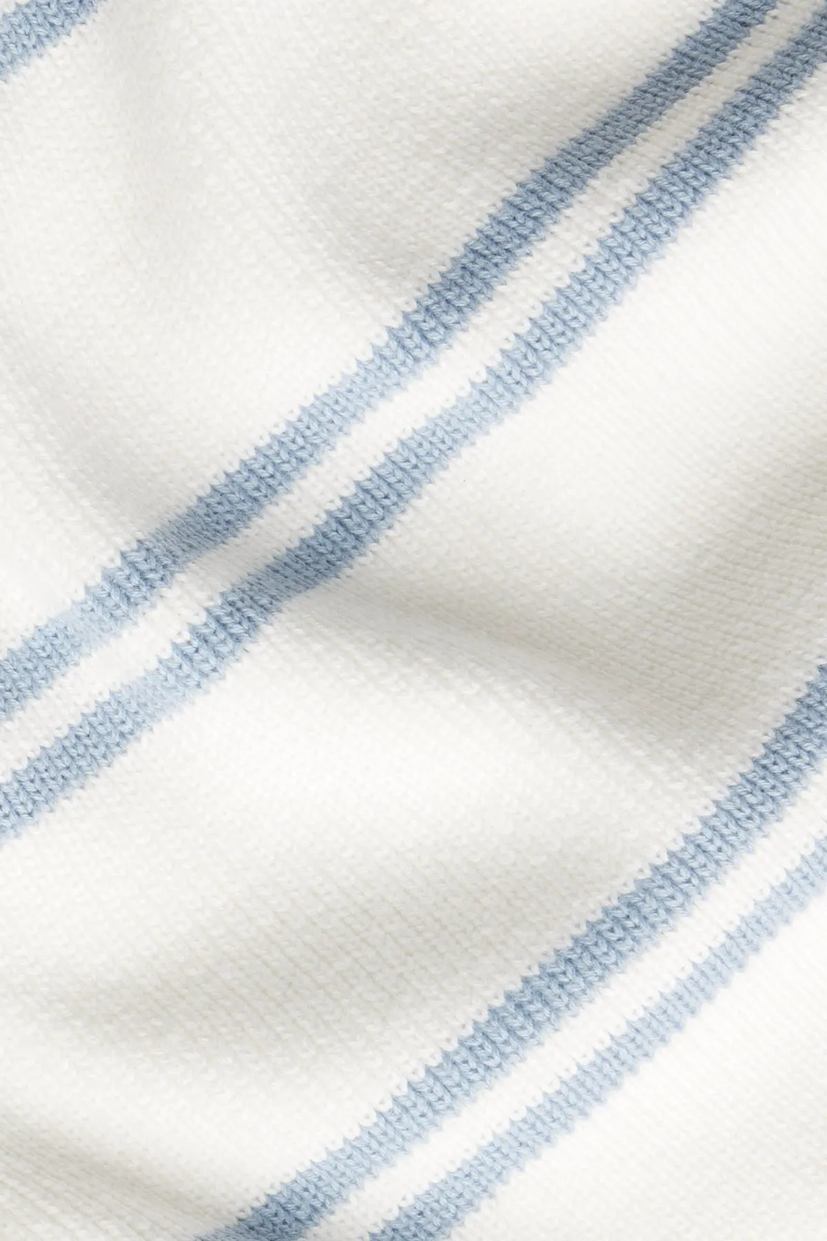 Nora Cotton Cardigan in Ivory Dusty Blue Stripe